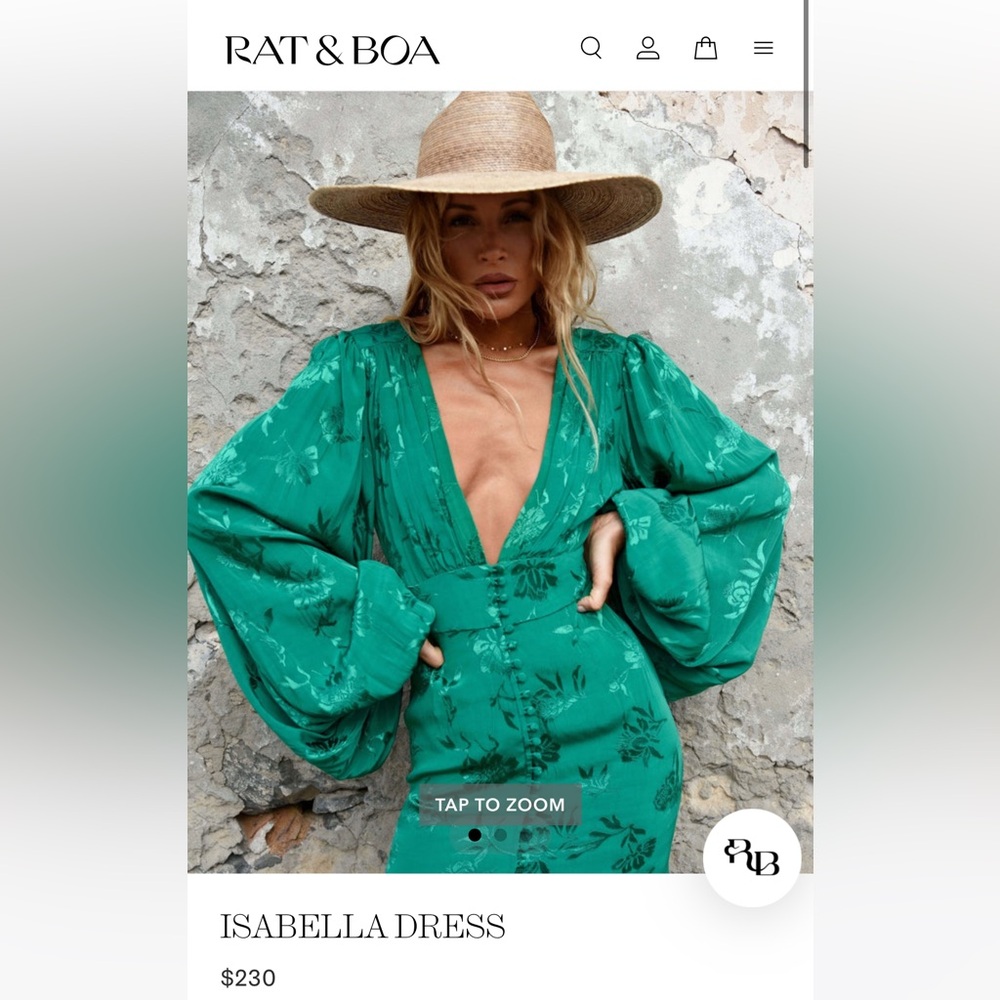 Rat & Boa Green Isabella Dress